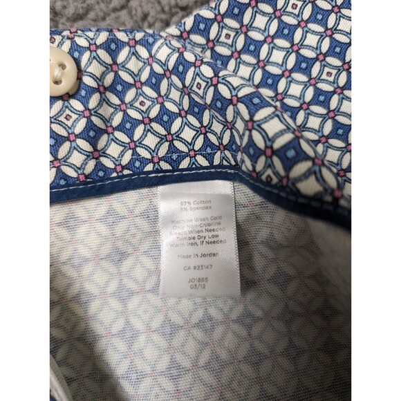 Talbots Pants Heritage Womens 12 Blue & Pink Cropped Ankle Diamond Geometric - Picture 5 of 9